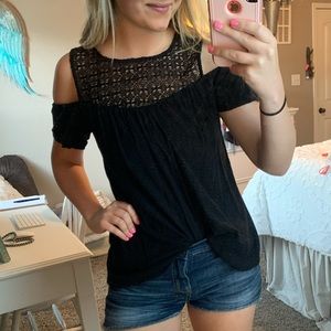 Black off-shoulder top
